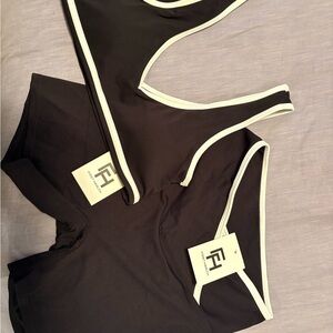 Women's Black and White Workout Set